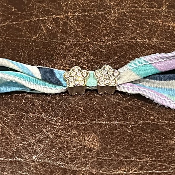 NWT Confetti & Friends Bandana Pucci Style Fabric & Rhinestone Choker Necklace - Picture 7 of 11